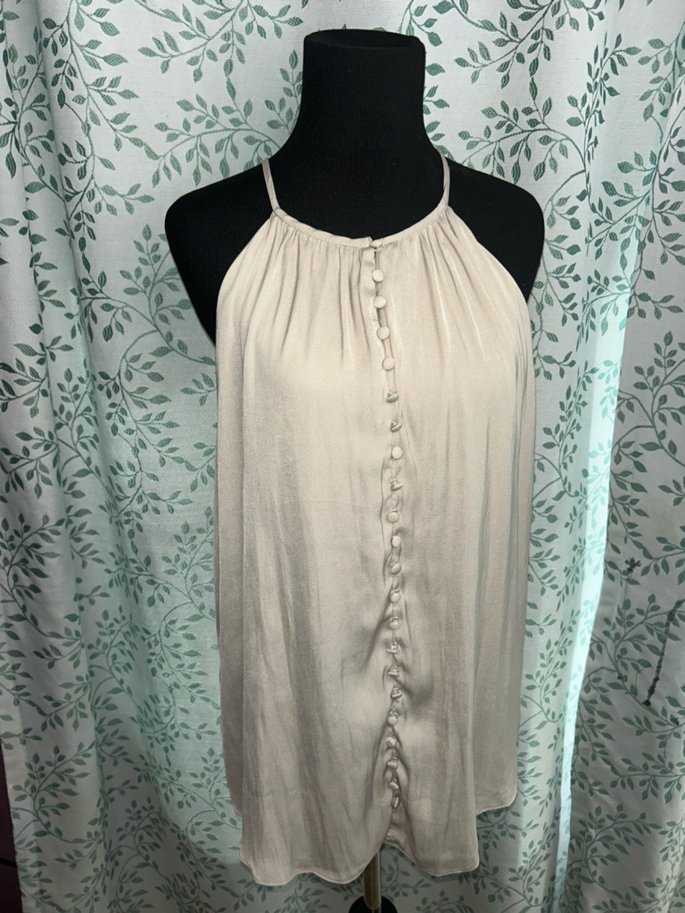 Philosophy Cream Halter-Style Button-Front Camisole Top